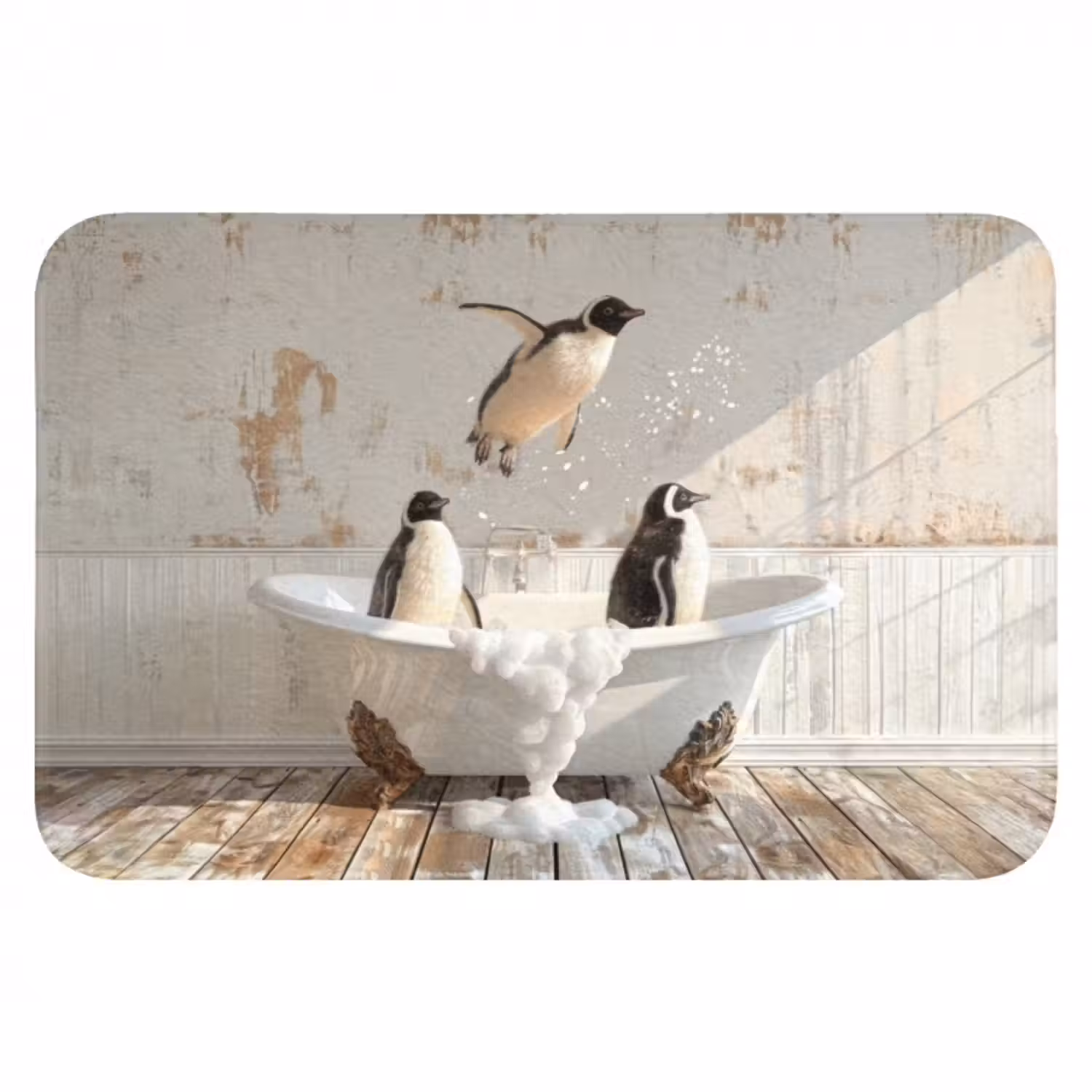 Badmat - Vintage - Pinguïn - Badkuip - Schuim