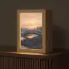 Brug - Mist - Bomen - Water Light Box met kabel (Tafellamp) klein -z3d_website