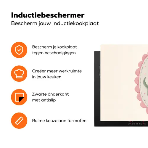 Tulp - Lijst - Ovaal - Illustratie Inductie beschermer vinyl 3mm klein -zzzzzzz-td-ups