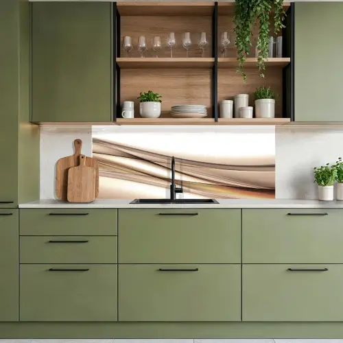 Golven - Abstract - Taupe keuken achterwand 2 middel -sfeer3