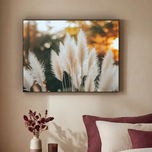 Pampasgras - Pluimen - Sierlijk Textielframe zwart klein -sfeer1