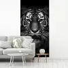 Tijger - Dieren - Zwart - Wit - Portret - Wild fotobehang vinyl groot -woonkamer