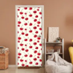 Kersen - Minimalistisch - Rood deurposter klein 289 -sfeer1
