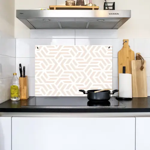 Beige - Geometrie - Patronen - Abstract Inductie beschemer met haakjes klein 777 -sfeer2