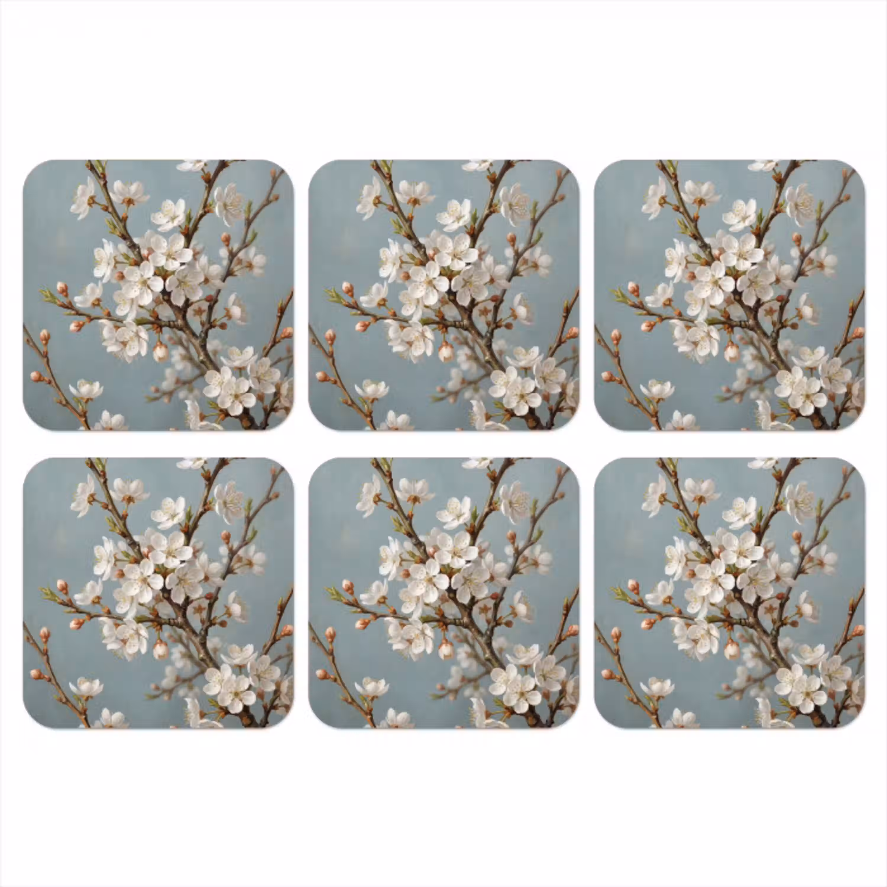 Botanisch - Stilleven - Blauw onderzetter kurk middel -3d