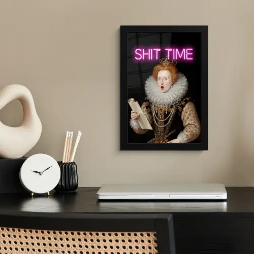 Portret - Humor - Neon fotolijst zwart zonder passe partout klein -sfeer1
