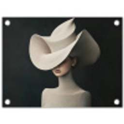 Vrouw - Golvende - Hoed tuinposter los doek klein -3d