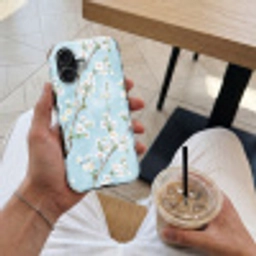 Kersenbloesem - Textuur - Blauw Toughcase MagSafe Apple iPhone 17 klein 1017 -Sfeer1M