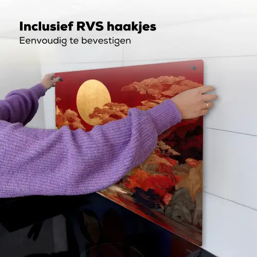 Volle maan - Landschap - Waterval Inductie beschemer met haakjes middel -ky-ophangen-nl