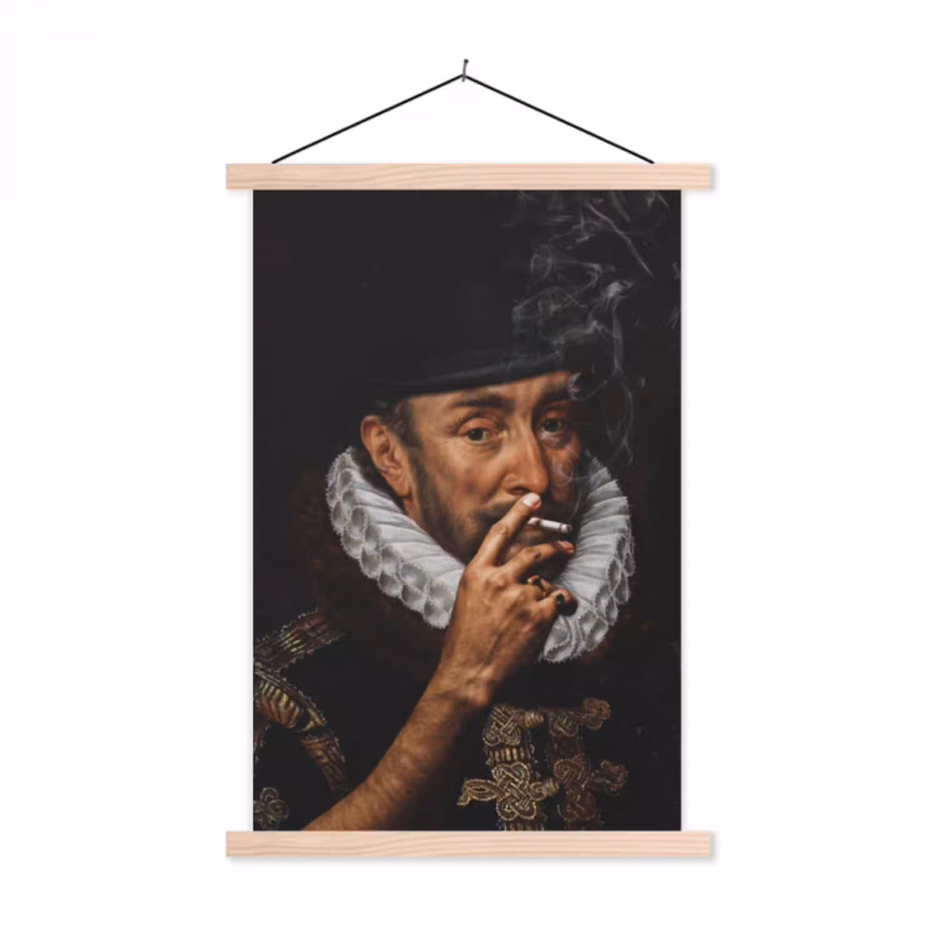 Willem van Oranje - Adriaen Thomasz - Sigaretten textielposter latten blank klein -3d
