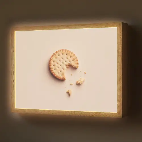 Koekje - Kruimels - beige Light Box met batterij (Wandlamp) middel -z3d_website