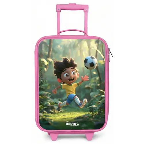Voetbal - Jongen - Bos Kinderkoffer - Roze klein -zz3dotto
