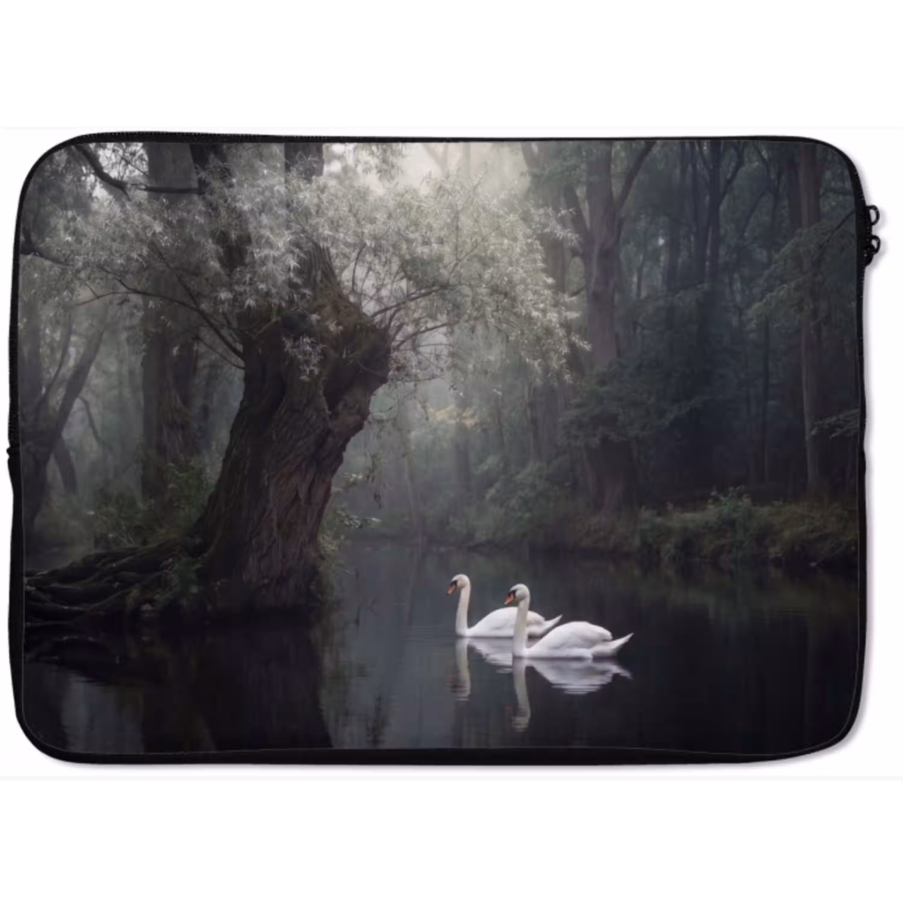 Zwanen - Rivier - Bos laptophoes neopreen klein -zkaufland3dotto