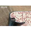 Beige - Vormen - Rood - Patroon Placemat vinyl groot 368 -closeup