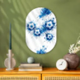 Voetballen - Verf - Sport - Blauw Wandcirkel Ovaal Forex klein -sfeer2