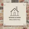 Huis illustratie - Klassiek Naambord Vierkant klein -sfeer2