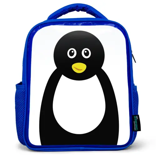 Dierenportret - Pinguïn - kinderen Kinderrugzak - Blauw middel -3d