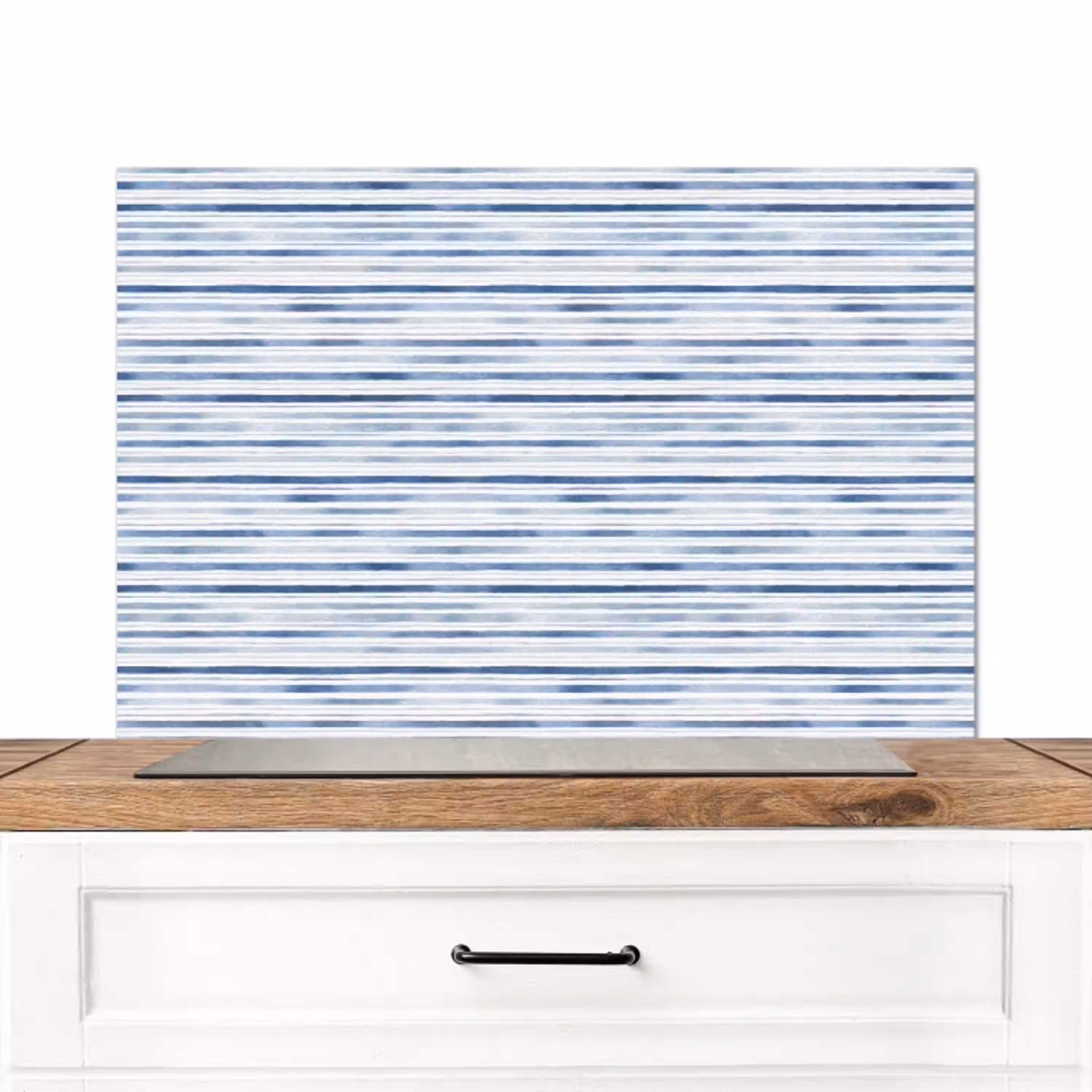 Strepen - Patroon - Blauw - Wit Spatscherm Aluminium middel 423 -3d_zonderpan