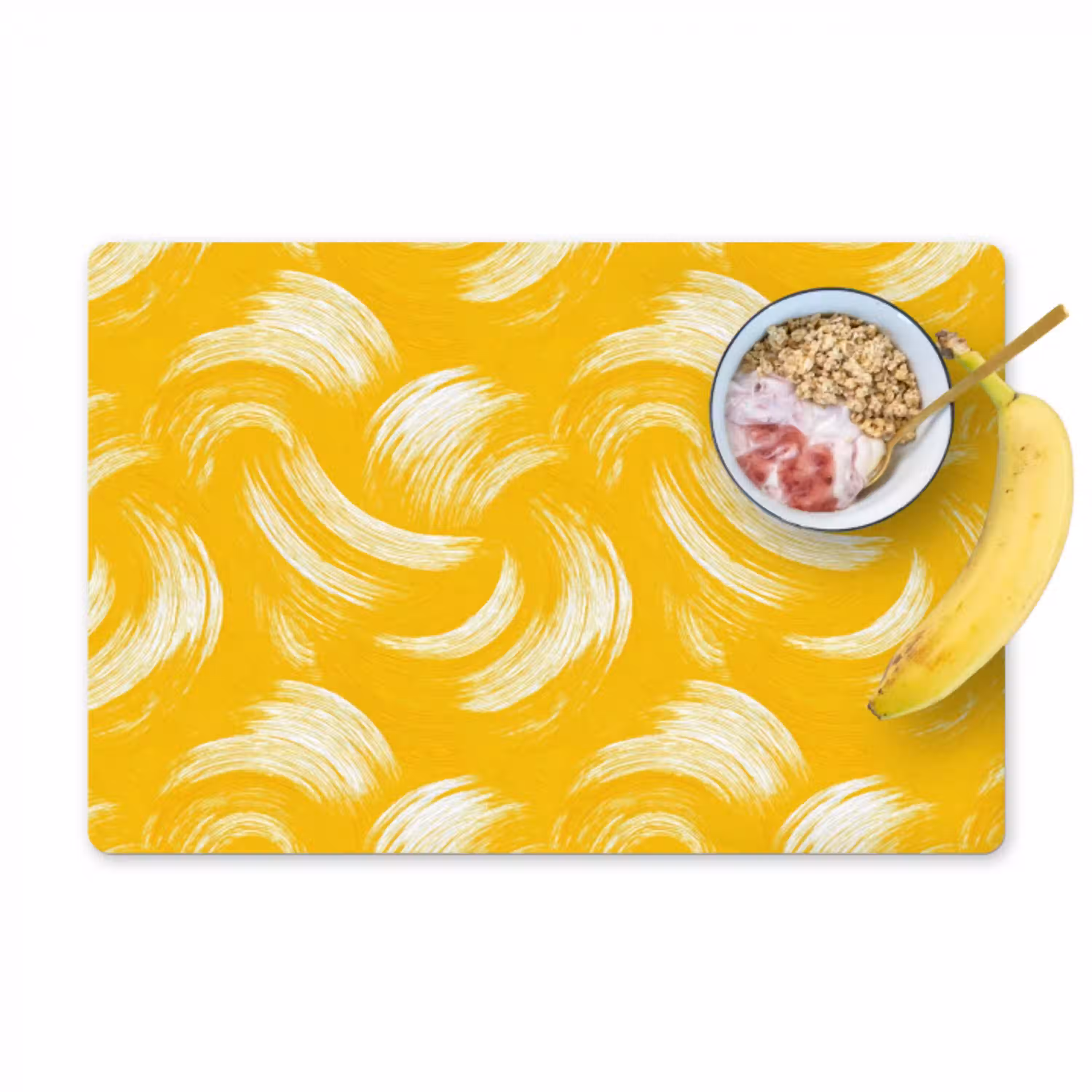 Verfstreken - Abstract - Dynamisch - Geel Placemat vinyl groot 368 -zzzproduct_Kitchenyeah-website
