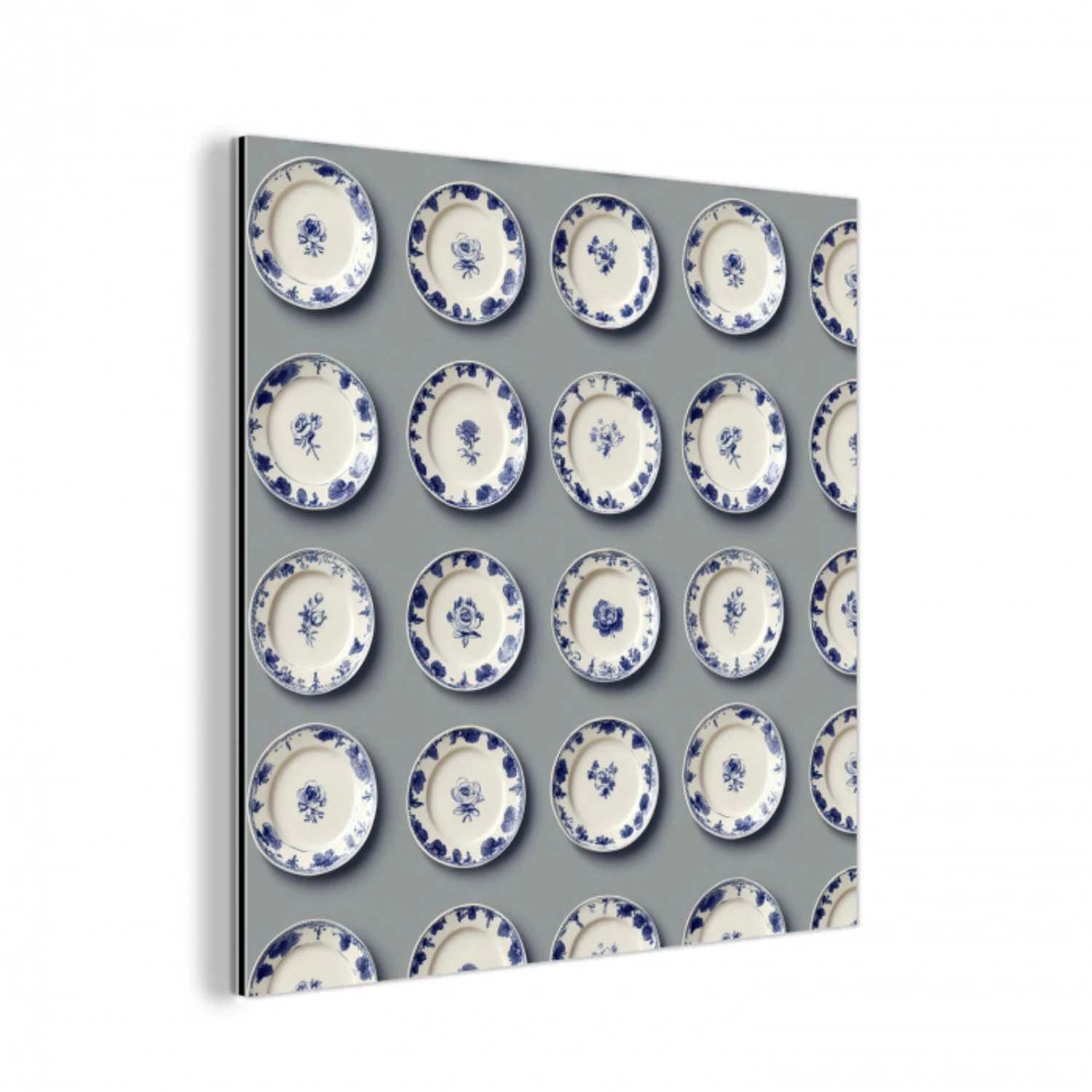 Borden - Bloemen - Blauw - Wit aluminium wit klein 46 -3d