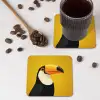 Toekan - Minimalistisch - Snavel - Oranje onderzetter kurk middel -sfeer2