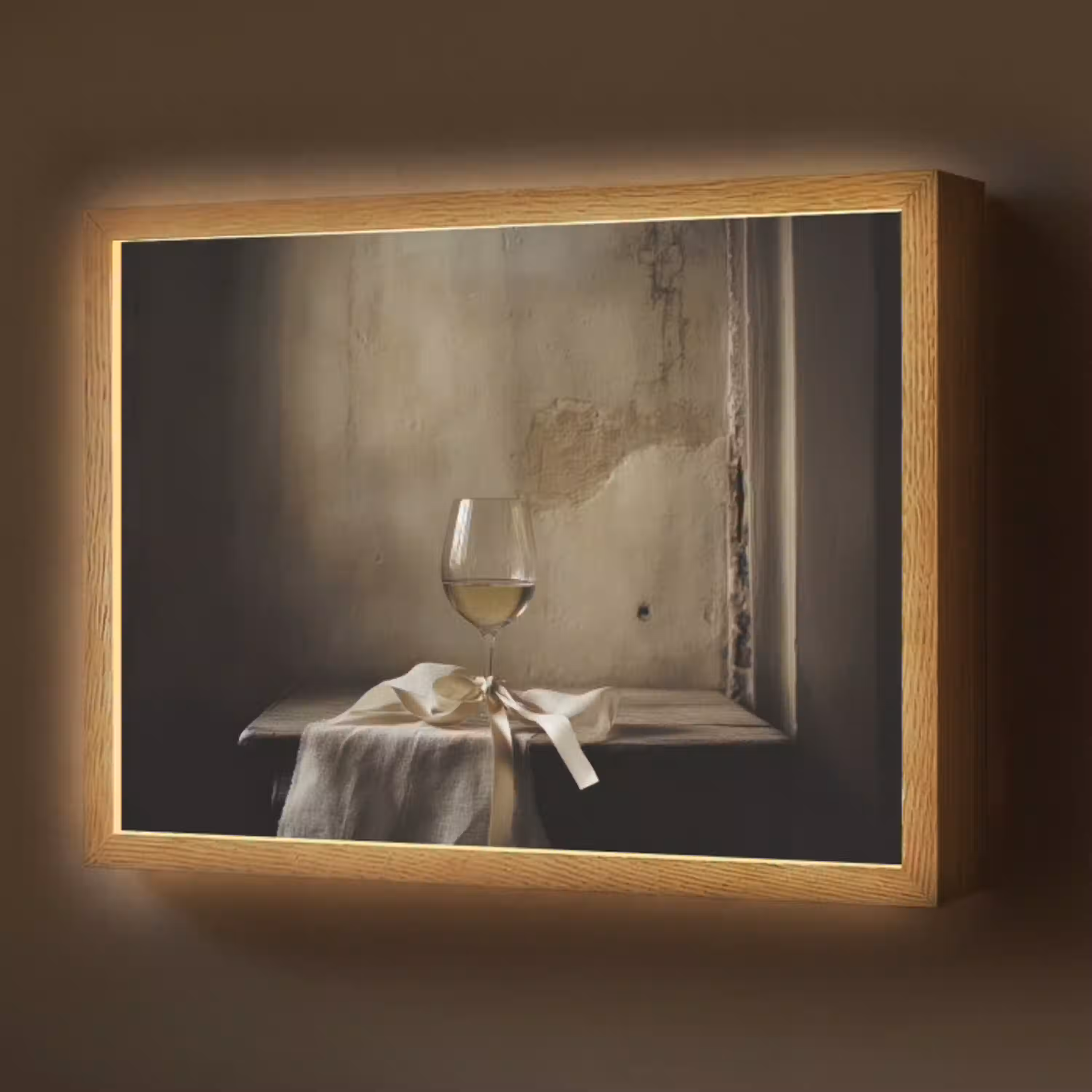 Strik - Beige - Witte - Wijn Light Box met batterij (Wandlamp) middel -z3d_website