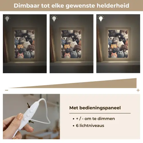 Kat - Dieren - Poes - Patroon - Jongen - Meisje Light Box met kabel klein -USP_dimbaarNL