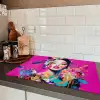 Vrouw - Portret - Abstract - Paars Inductie beschermer vinyl 3mm klein -sfeer3
