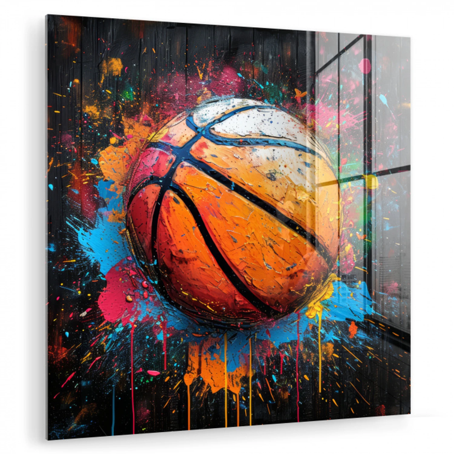 Graffiti - Basketbal - Verf - Sport plexiglas 5mm klein -zzzproduct_nieuw