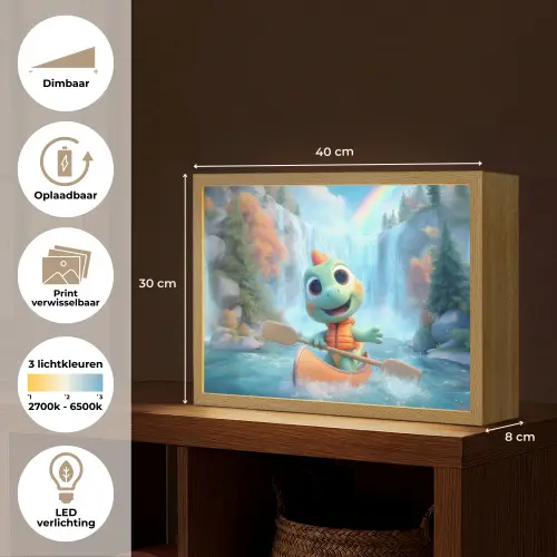 Dino - Natuur - Waterval Light Box met batterij (Wandlamp kind) middel -USP_websiteoverzichtNL