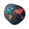 Wereldkaart - Edelstenen - Regenboog - Ruw Wandcirkel Organisch Plexiglas middel -3d