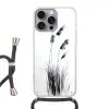 Minimalistisch - Stelen - Wit Hoesje iPhone 16 Pro Max met koord klein -3d
