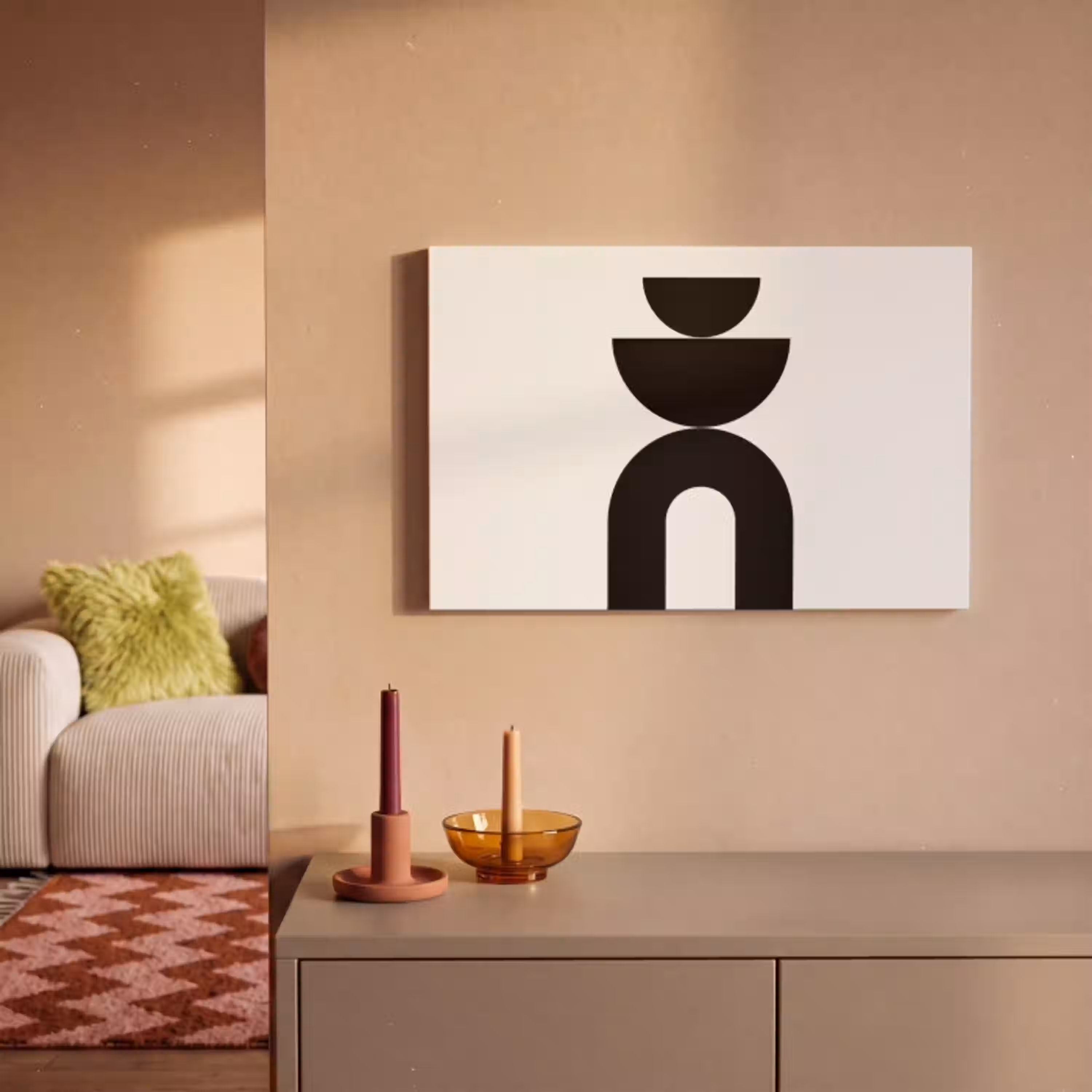 Minimalistisch - Kunst - Wit canvas 2cm klein -sfeer1