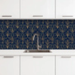 Deco - Waaier - Blauw keuken achterwand 2 middel 871 -3d