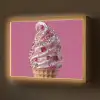 Softijs - Edelstenen - Roze - Hoorntje Light Box met batterij (Wandlamp) middel -z3d_website