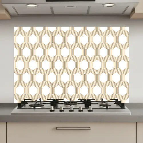 Wit - Patroon - Symmetrisch - Modern keuken achterwand spatscherm klein 900 -3d_website