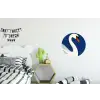 Zwaan - Wit - Snavel - Illustratie Wandcirkel aluminium klein -kinderkamer