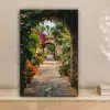 Doorkijk - Bloemen - Poort - Stenen canvas 2cm klein -sfeer1