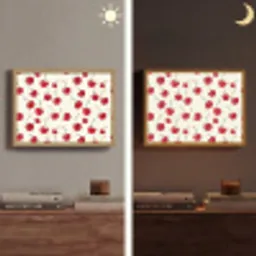 Kersen - Minimalistisch - Rood Light Box met batterij (Wandlamp) middel 907 -sfeer3