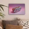 Hotdog - Steentjes - Glitters - Paars canvas 2cm klein -sfeer1