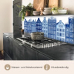 Aquarel - Grachtenpanden - Delfts - Blauw keuken achterwand 2 middel -usp_DE
