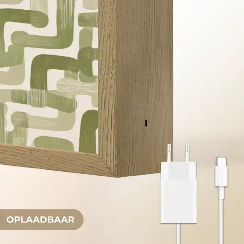 Modern - Grafisch - Groen Light Box met batterij (Wandlamp) middel 907 -USP_websiteoplaadbaarNL