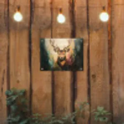Hert - Geverfd - Gewei - Bruin tuinposter los doek klein -sfeer1