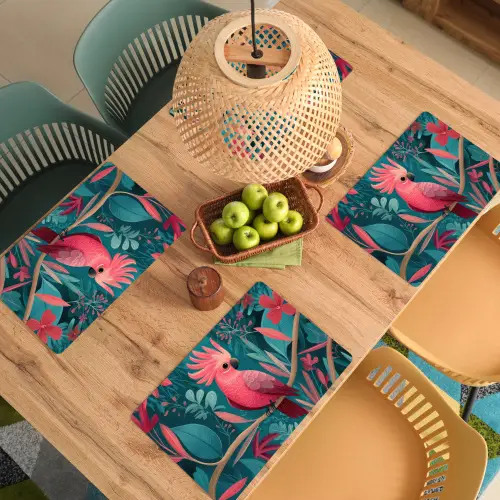 Kaketoe - Tropische bladeren - Tak Placemat vinyl groot -zzsfeer5_Kitchenyeah-website