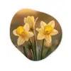 Bloemen - Geel - Wazig Wandcirkel Organisch Forex 3mm klein -3d