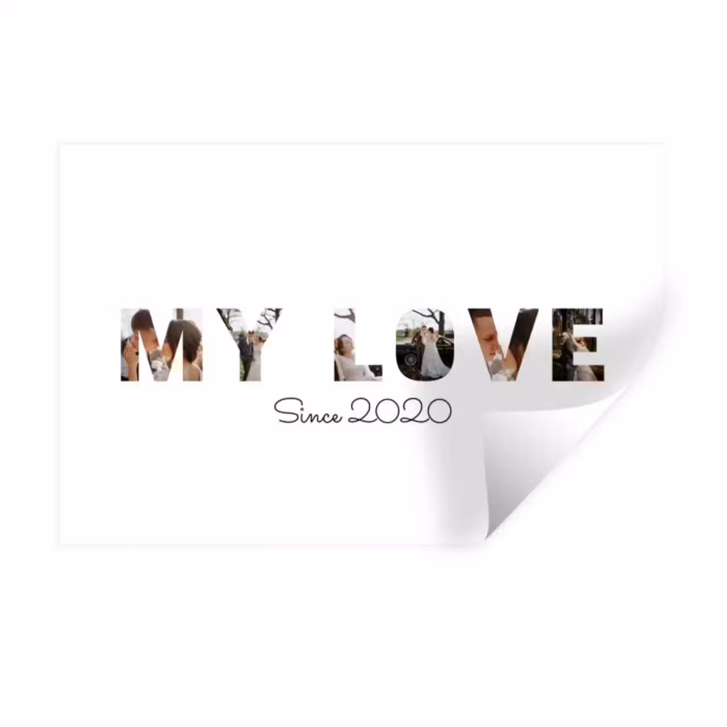 Gepersonaliseerde muursticker - My Love - Lettercollage
