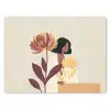 Vrouw - Minimalistisch - Bloem muismat rubber klein -3d