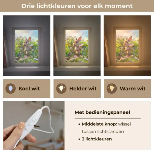 Konijn - Dieren - Natuur Light Box met kabel klein -USP_lichtkleurNL