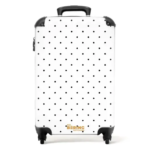 Symmetrisch geplaatste zwarte stipjes over een witte achtergrond NBS - Handbagage koffer - Volwassenen Unisex middel -productfoto_recht