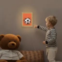 Voetbal - Verf - Sport - Oranje Light Box met kabel (Kinderlampje) klein -sfeer4a_kind